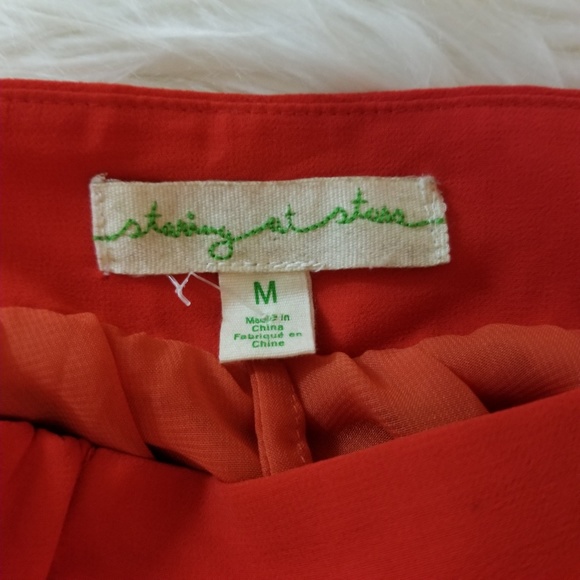 UO Staring at Stars ❤ Tomatoe Red High Low Skirt - Picture 5 of 6